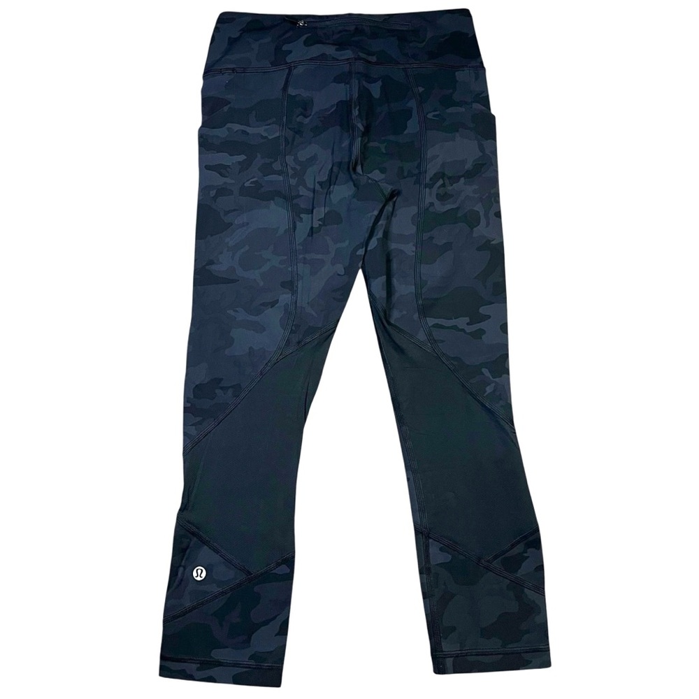 Lululemon Black Camo Base Pace High-Rise Cropped Leggings 22" Size 4 - Picture 2 of 8